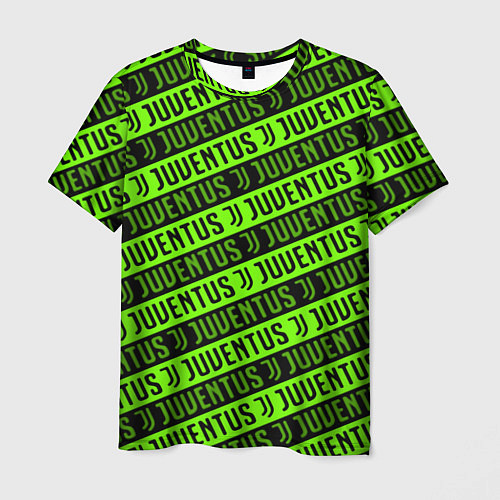 Мужская футболка Juventus green pattern sport / 3D-принт – фото 1