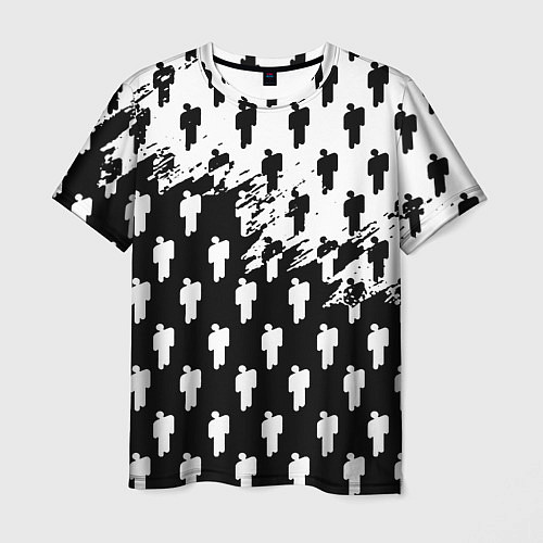 Мужская футболка Billie Eilish pattern black / 3D-принт – фото 1