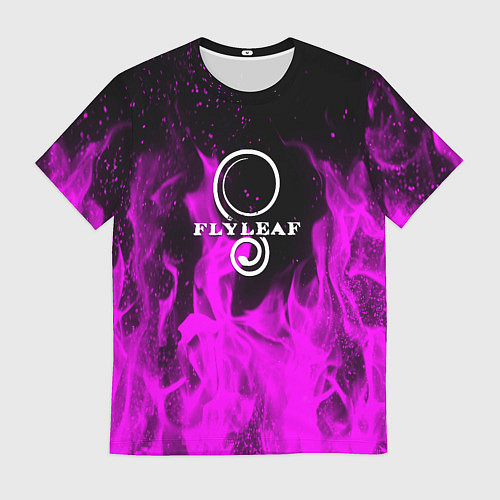 Мужская футболка Flyleaf неоновый огонь / 3D-принт – фото 1