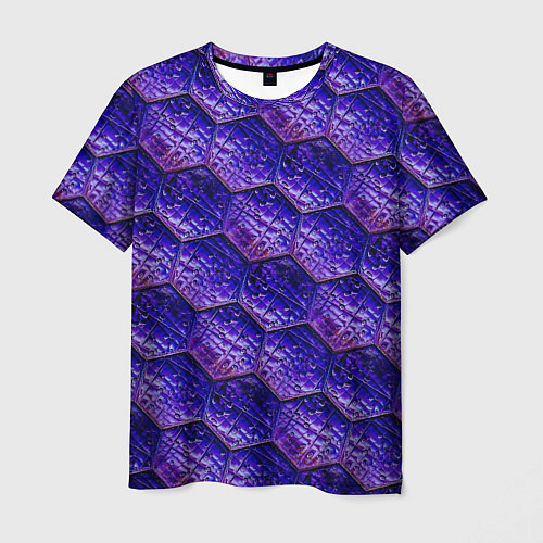 Мужская футболка Сине-фиолетовая стеклянная мозаика / 3D-принт – фото 1