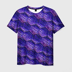 Футболка мужская Сине-фиолетовая стеклянная мозаика, цвет: 3D-принт