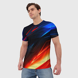 Футболка мужская Geometry stripes neon steel, цвет: 3D-принт — фото 2