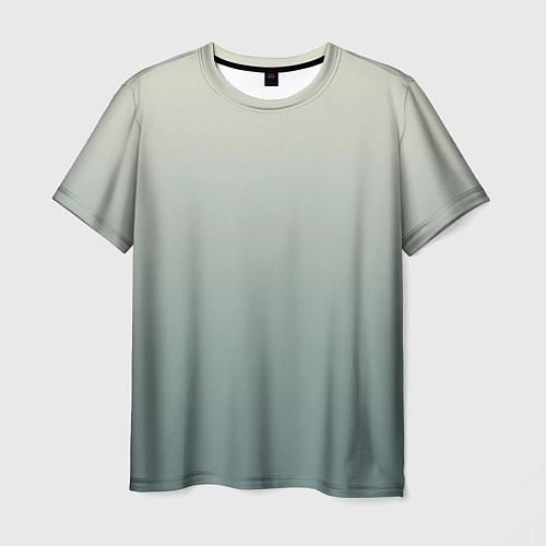 Мужская футболка Серо-зелёный приглушённый градиент / 3D-принт – фото 1