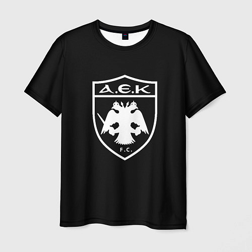 Мужская футболка AEK fc белое лого / 3D-принт – фото 1