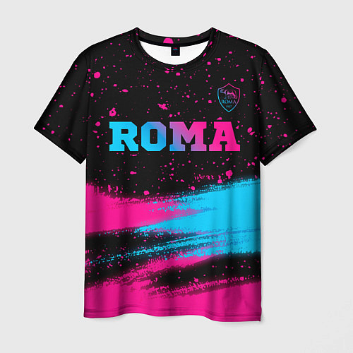 Мужская футболка Roma - neon gradient посередине / 3D-принт – фото 1