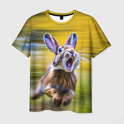 Мужская футболка Крик бегущего зайца / 3D-принт – фото 1