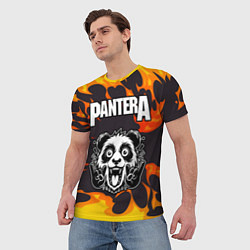 Футболка мужская Pantera рок панда и огонь, цвет: 3D-принт — фото 2