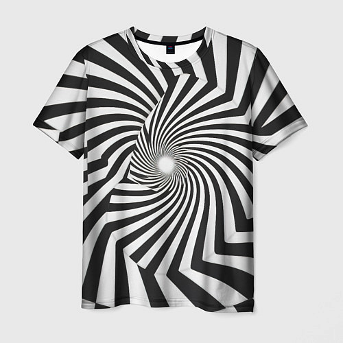Мужская футболка Оптическая иллюзия контрастные волны / 3D-принт – фото 1