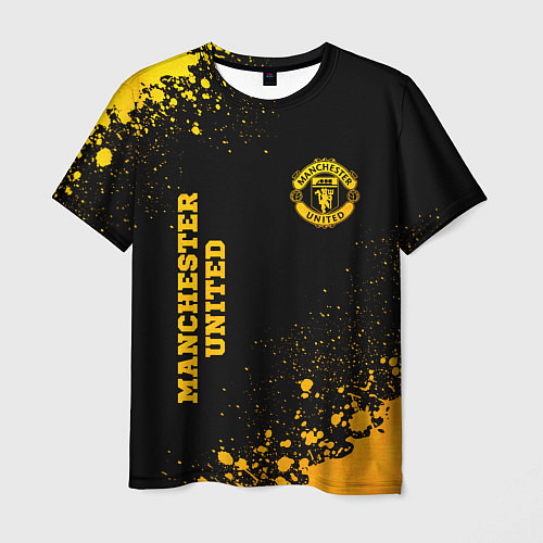 Мужская футболка Manchester United - gold gradient вертикально / 3D-принт – фото 1
