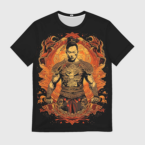 Мужская футболка Муай-Тай боец ретро стиль / 3D-принт – фото 1