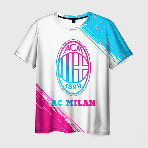 Мужская футболка AC Milan neon gradient style / 3D-принт – фото 1
