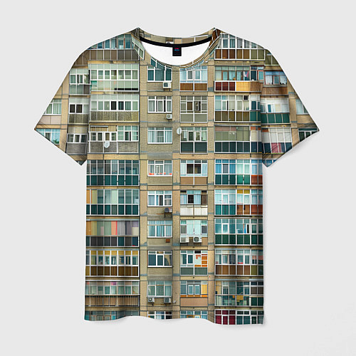 Мужская футболка Панельный дом / 3D-принт – фото 1