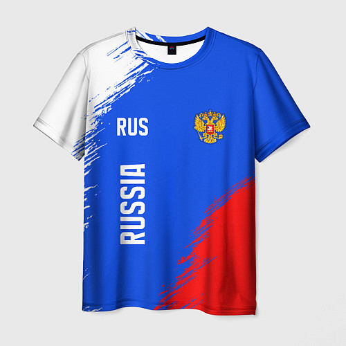 Мужская футболка Триколор и герб России / 3D-принт – фото 1