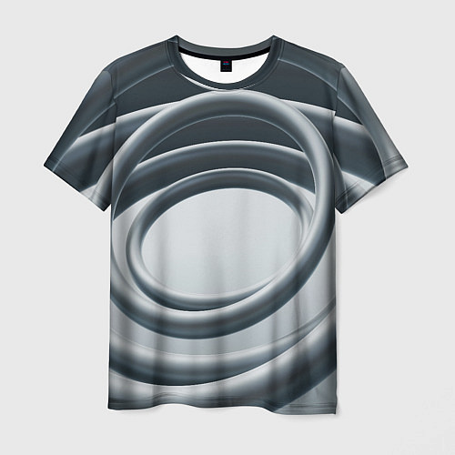 Мужская футболка Серые кольца / 3D-принт – фото 1