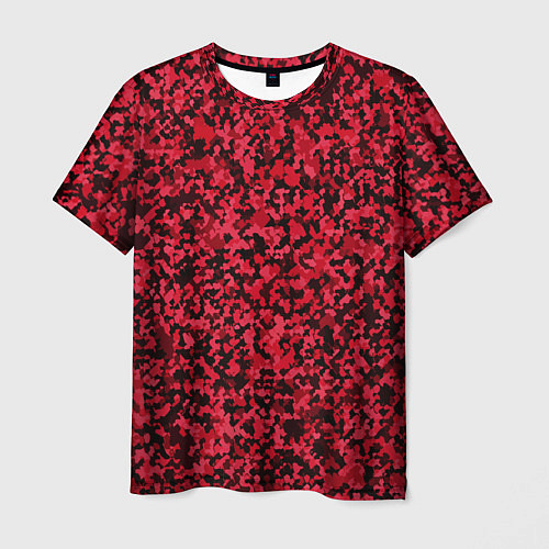 Мужская футболка Тёмно-красный паттерн пятнистый / 3D-принт – фото 1