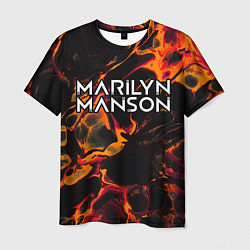 Футболка мужская Marilyn Manson red lava, цвет: 3D-принт