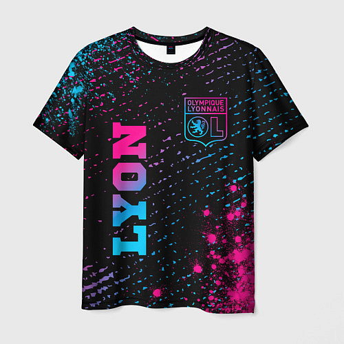 Мужская футболка Lyon - neon gradient вертикально / 3D-принт – фото 1