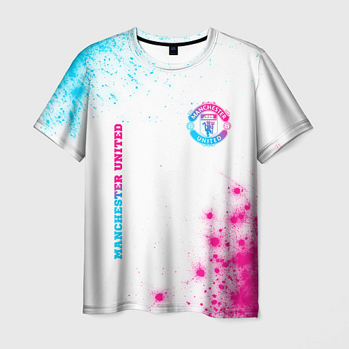 Мужская футболка Manchester United neon gradient style вертикально / 3D-принт – фото 1