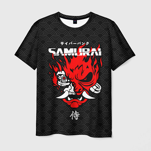 Мужская футболка Киберпанк 2077 - логотип самурая / 3D-принт – фото 1