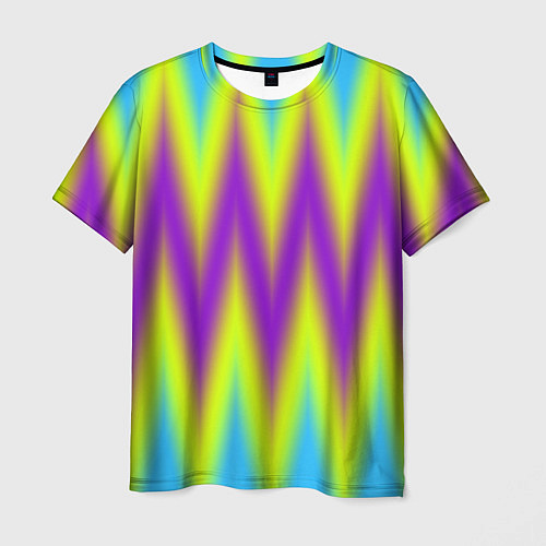 Мужская футболка Неоновые зигзаги / 3D-принт – фото 1