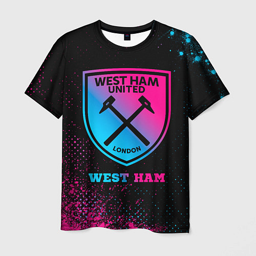 Мужская футболка West Ham - neon gradient / 3D-принт – фото 1