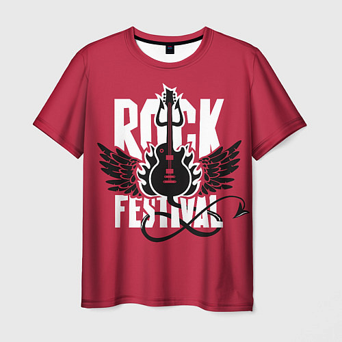 Мужская футболка Рок фестиваль - гитара / 3D-принт – фото 1