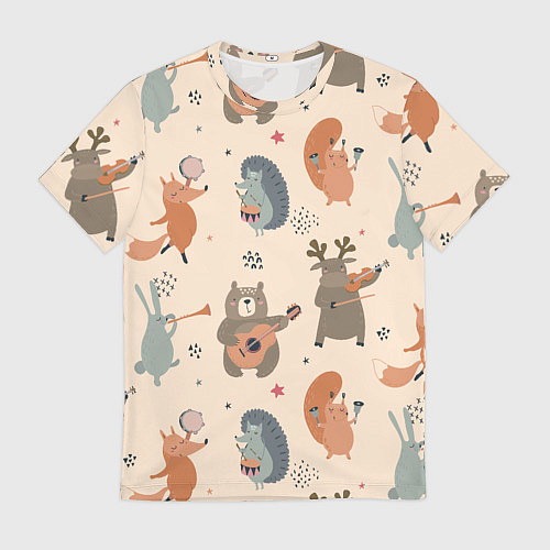 Мужская футболка Животные с инструментами / 3D-принт – фото 1