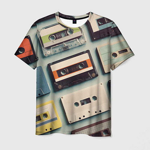Мужская футболка Ретро аудио кассеты / 3D-принт – фото 1