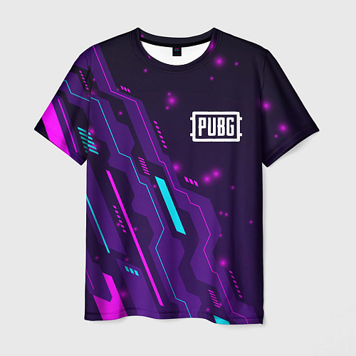 Мужская футболка PUBG neon gaming / 3D-принт – фото 1