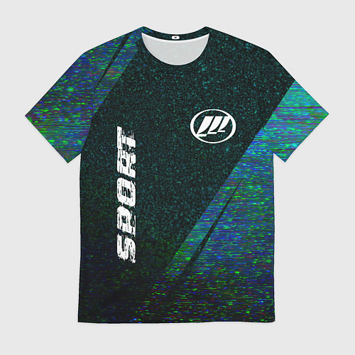 Мужская футболка Lifan sport glitch blue / 3D-принт – фото 1