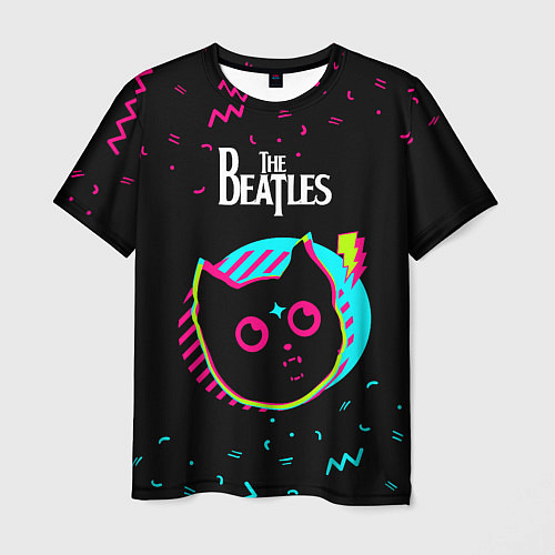 Мужская футболка The Beatles - rock star cat / 3D-принт – фото 1