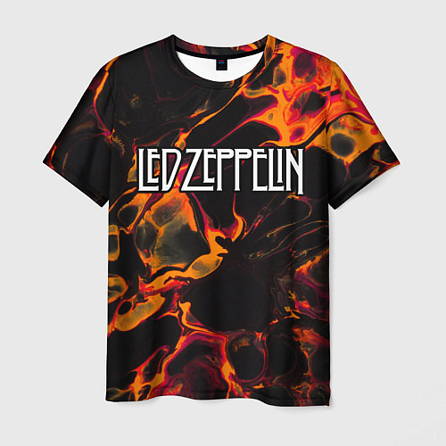 Мужская футболка Led Zeppelin red lava / 3D-принт – фото 1