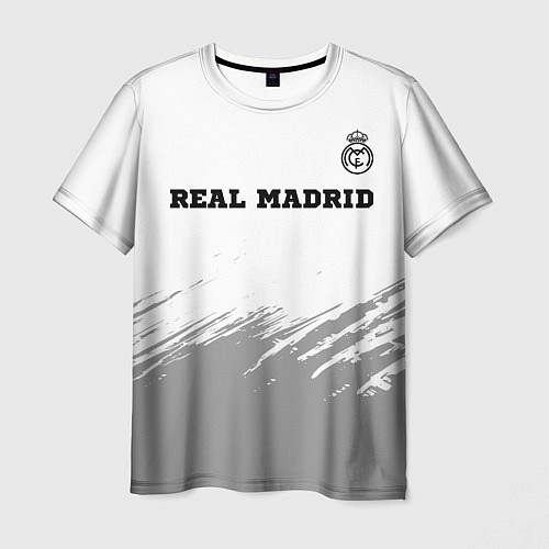 Мужская футболка Real Madrid sport на светлом фоне посередине / 3D-принт – фото 1