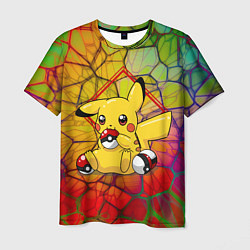 Футболка мужская Pikachu pokeballs, цвет: 3D-принт