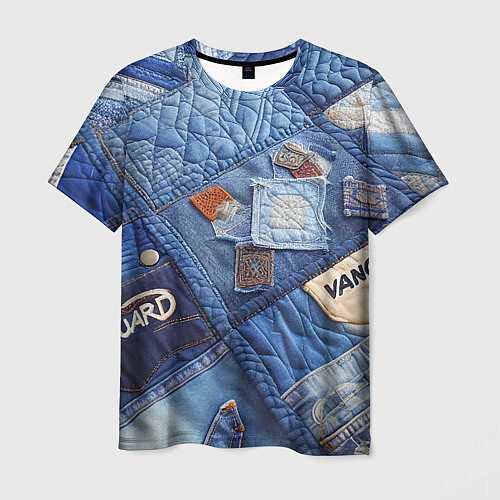 Мужская футболка Vanguard jeans patchwork - ai art / 3D-принт – фото 1