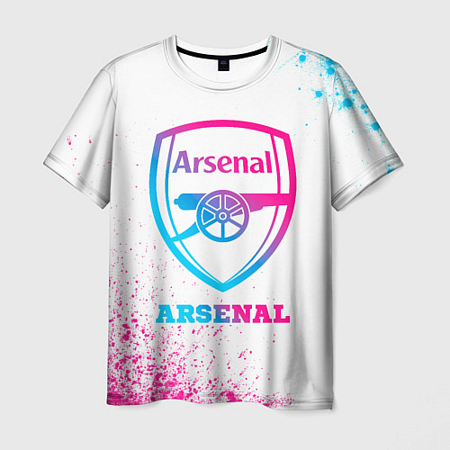 Мужская футболка Arsenal neon gradient style / 3D-принт – фото 1