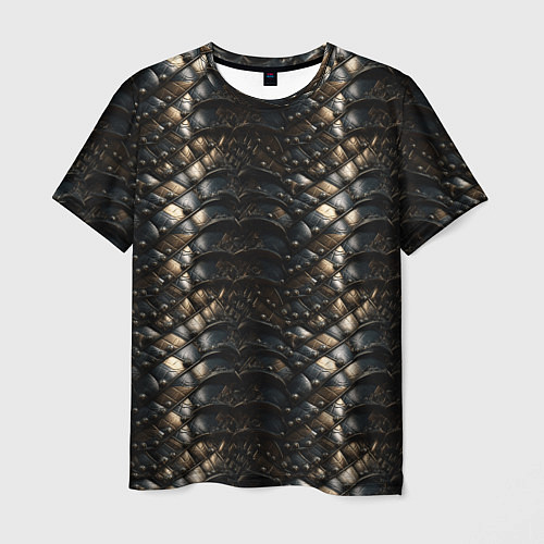 Мужская футболка Блестящая металлическая броня / 3D-принт – фото 1