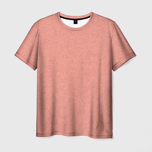 Мужская футболка Однотонный персиковый текстура / 3D-принт – фото 1
