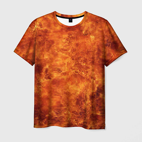 Мужская футболка Пламя 8бит текстура / 3D-принт – фото 1