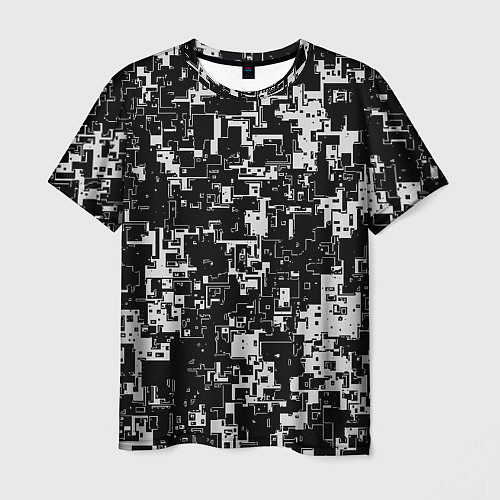 Мужская футболка Геометрия черно-белая / 3D-принт – фото 1