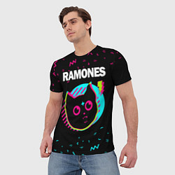 Футболка мужская Ramones - rock star cat, цвет: 3D-принт — фото 2