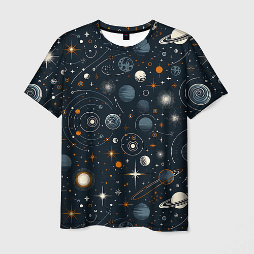 Мужская футболка Космические элементы / 3D-принт – фото 1