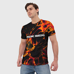 Футболка мужская Imagine Dragons red lava, цвет: 3D-принт — фото 2