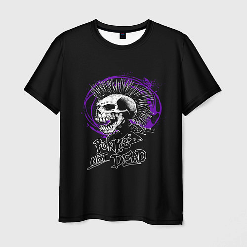 Мужская футболка Punk skull rock / 3D-принт – фото 1