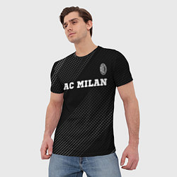 Футболка мужская AC Milan sport на темном фоне посередине, цвет: 3D-принт — фото 2