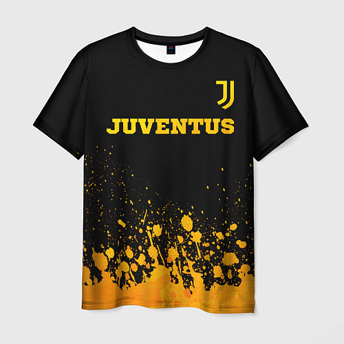 Мужская футболка Juventus - gold gradient посередине / 3D-принт – фото 1