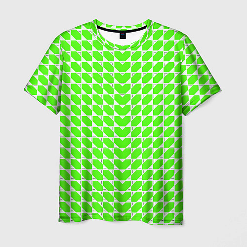 Мужская футболка Зелёные лепестки шестиугольники / 3D-принт – фото 1
