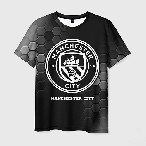 Мужская футболка Manchester City sport на темном фоне / 3D-принт – фото 1