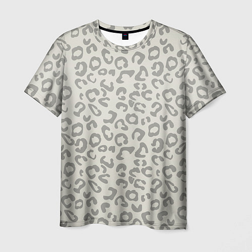 Мужская футболка Светло бежевый леопард / 3D-принт – фото 1