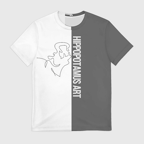 Мужская футболка Hippopotamus art / 3D-принт – фото 1